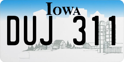 IA license plate DUJ311