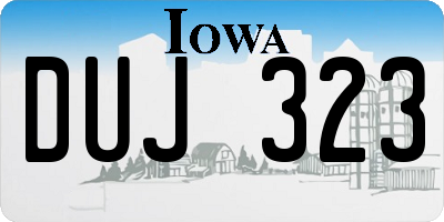 IA license plate DUJ323