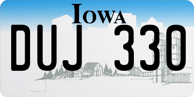 IA license plate DUJ330