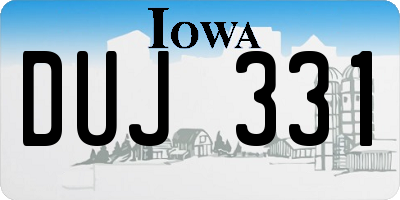 IA license plate DUJ331