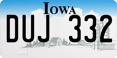IA license plate DUJ332
