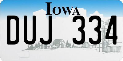 IA license plate DUJ334
