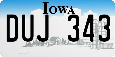 IA license plate DUJ343