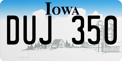 IA license plate DUJ350