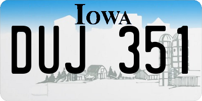 IA license plate DUJ351