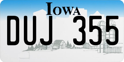 IA license plate DUJ355