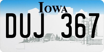 IA license plate DUJ367