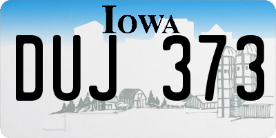 IA license plate DUJ373