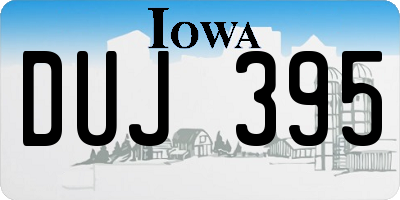 IA license plate DUJ395