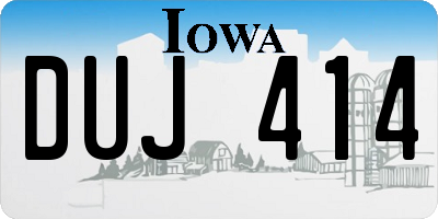 IA license plate DUJ414