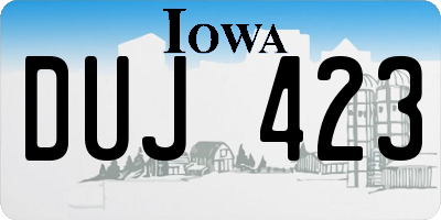 IA license plate DUJ423
