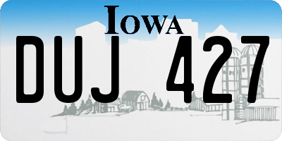 IA license plate DUJ427