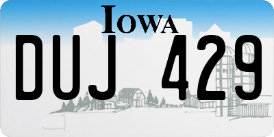 IA license plate DUJ429