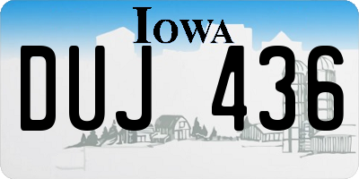 IA license plate DUJ436