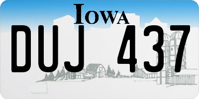 IA license plate DUJ437