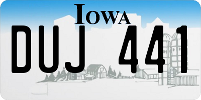 IA license plate DUJ441