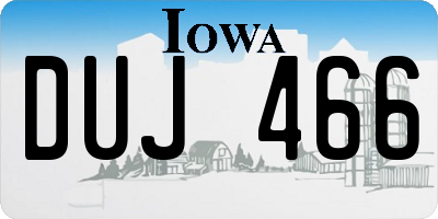 IA license plate DUJ466