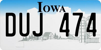 IA license plate DUJ474
