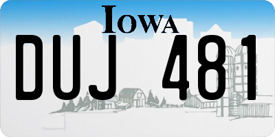 IA license plate DUJ481