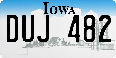IA license plate DUJ482
