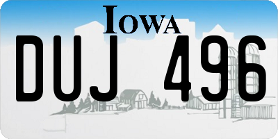 IA license plate DUJ496