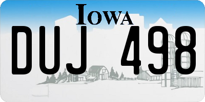 IA license plate DUJ498
