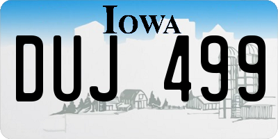IA license plate DUJ499