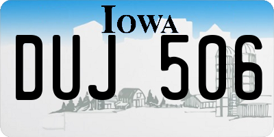 IA license plate DUJ506