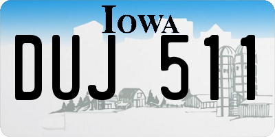 IA license plate DUJ511