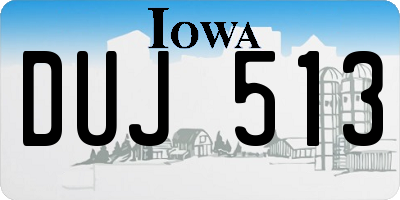 IA license plate DUJ513