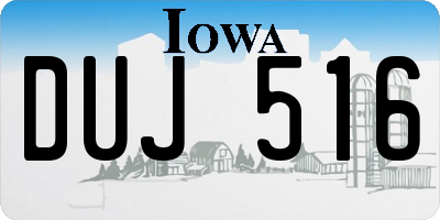 IA license plate DUJ516