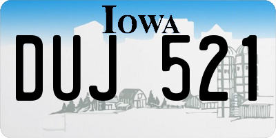 IA license plate DUJ521