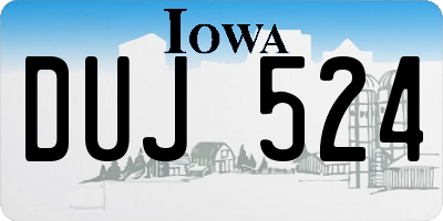 IA license plate DUJ524