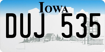 IA license plate DUJ535