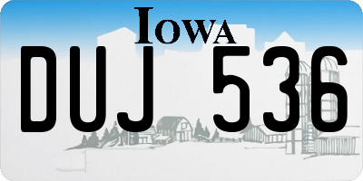 IA license plate DUJ536