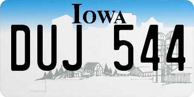 IA license plate DUJ544