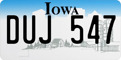 IA license plate DUJ547