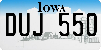 IA license plate DUJ550