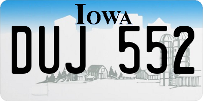 IA license plate DUJ552