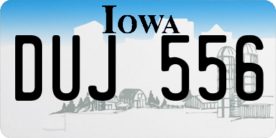 IA license plate DUJ556