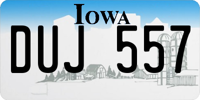 IA license plate DUJ557