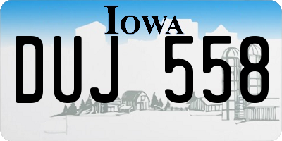 IA license plate DUJ558