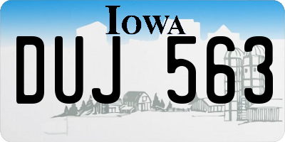 IA license plate DUJ563