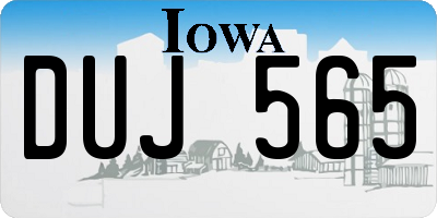 IA license plate DUJ565