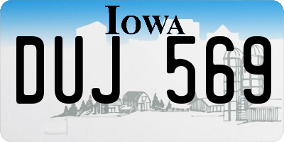 IA license plate DUJ569