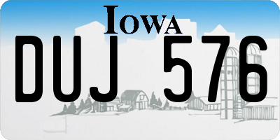 IA license plate DUJ576