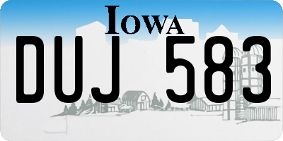 IA license plate DUJ583