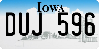 IA license plate DUJ596