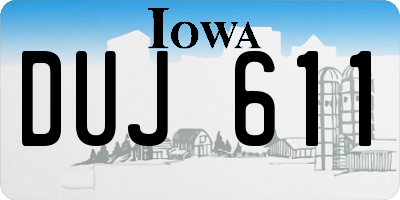 IA license plate DUJ611