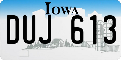IA license plate DUJ613
